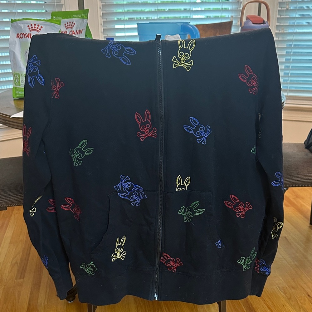 Psycho Bunny Dark Hoodie with Murkami Details